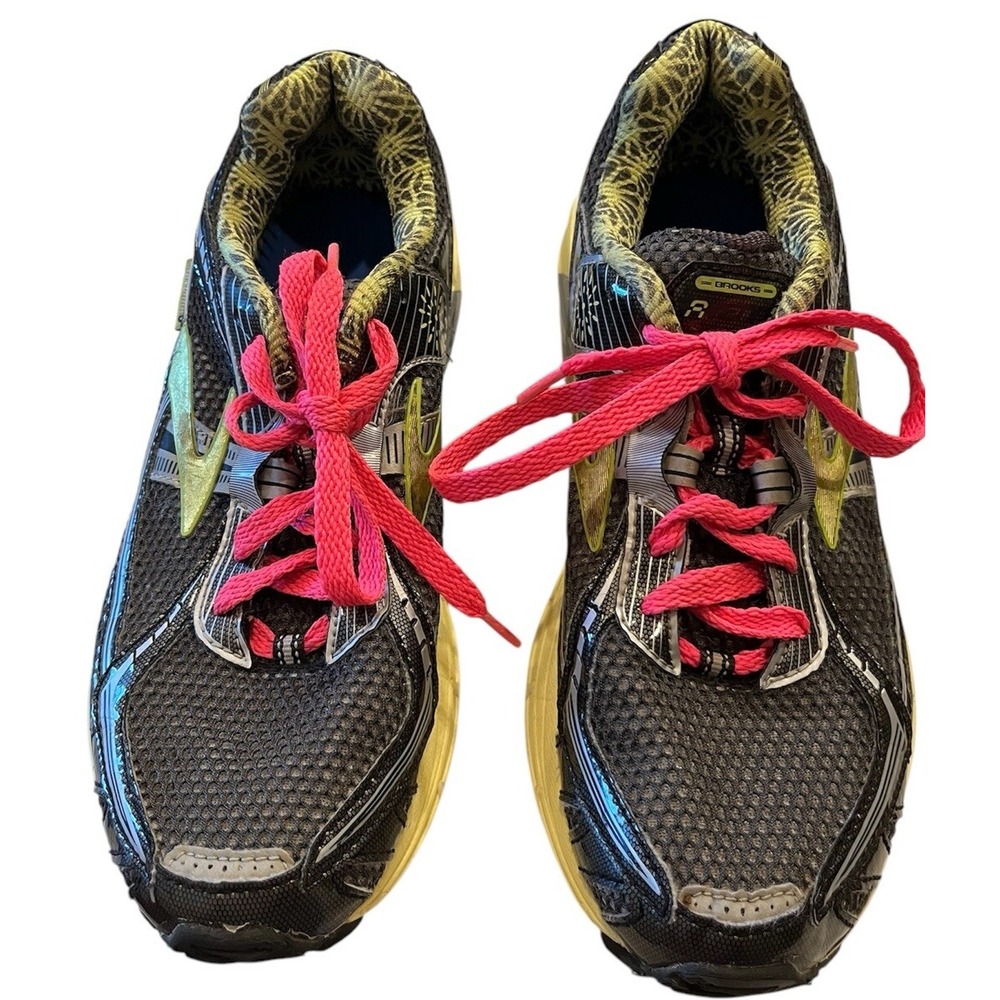 Brooks Ravenna Women's Size 8 Gray/Yellow Lace Up (insole removed)